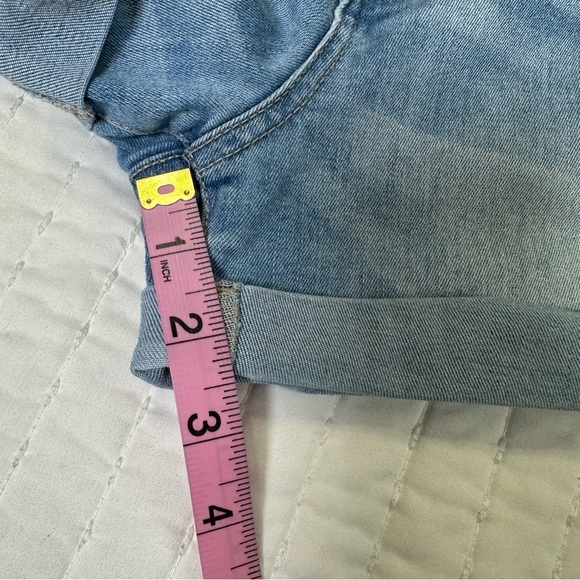 Wax Jean Butt, I Love You Light Blue Denim Women's Shorts - Picture 5 of 10